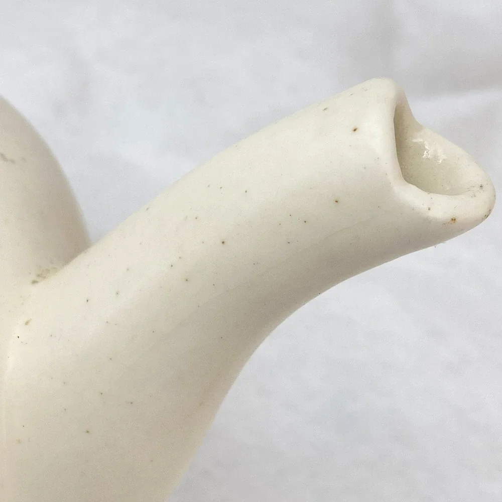VTG White Peacock Bird Tea Pot Ceramic Decorative Jar 1983 EB 83 9in